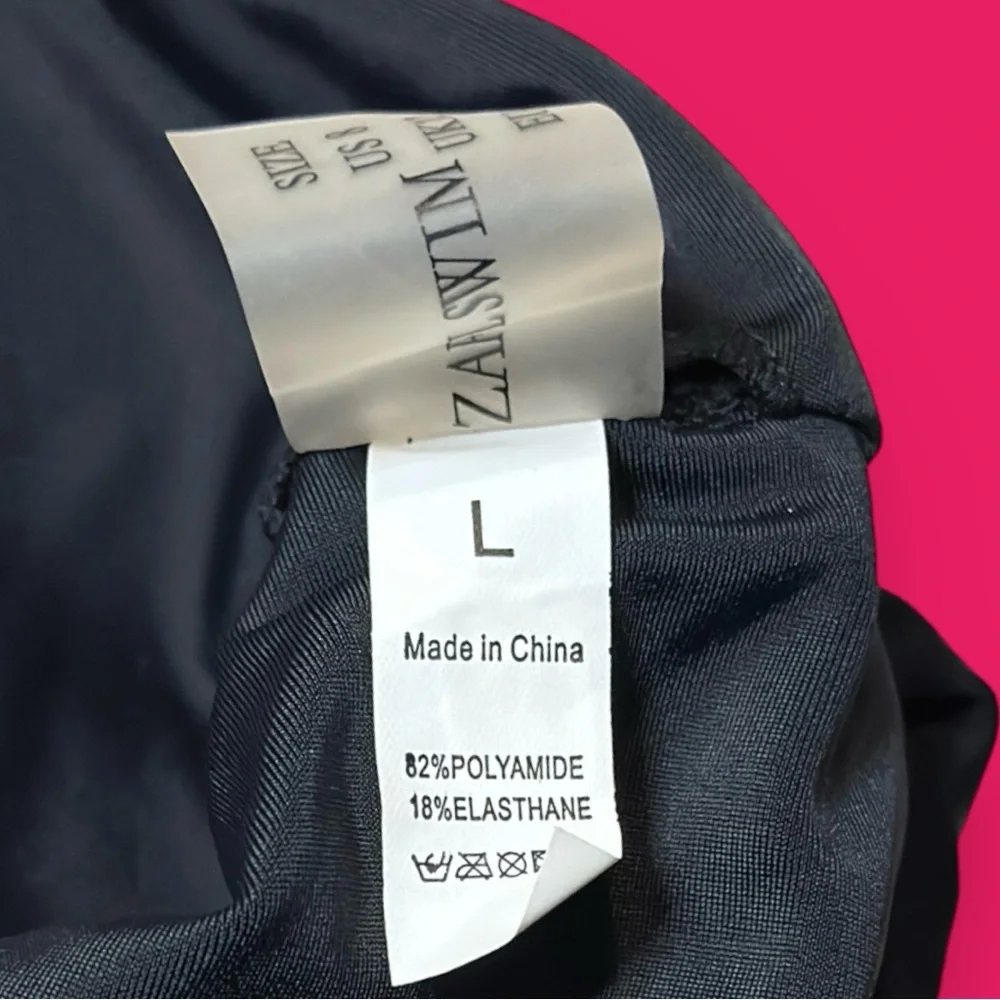 NWT Zaful Black Faux Front Tie Bikini Top. Size Large   👙☀️👙☀️👙 - Picture 6 of 8